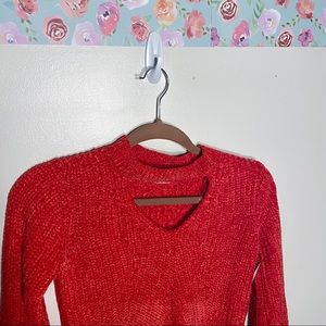 📚4/$20 NWT Velour Cut Out Baloon Sleeve Sweater